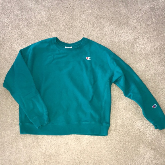 Teal Champion Crew Neck Sweatshirt - Picture 2 of 3